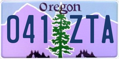 OR license plate 041ZTA