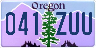 OR license plate 041ZUU