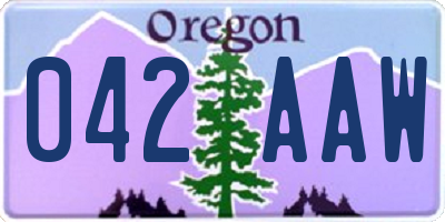 OR license plate 042AAW