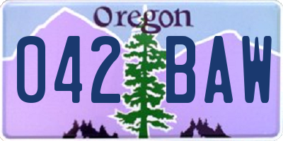 OR license plate 042BAW