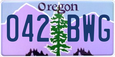 OR license plate 042BWG