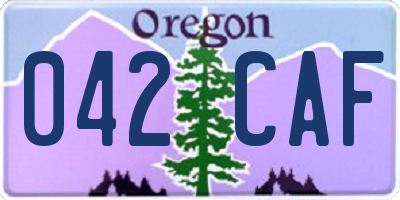OR license plate 042CAF