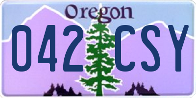 OR license plate 042CSY