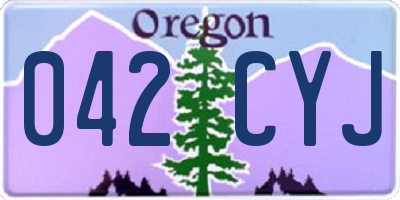 OR license plate 042CYJ