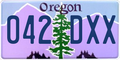 OR license plate 042DXX