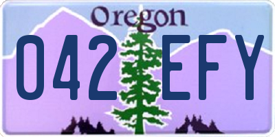 OR license plate 042EFY