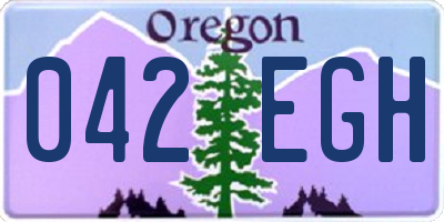 OR license plate 042EGH