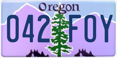 OR license plate 042FOY