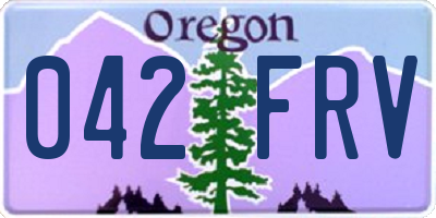 OR license plate 042FRV