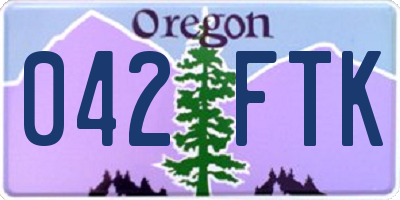 OR license plate 042FTK