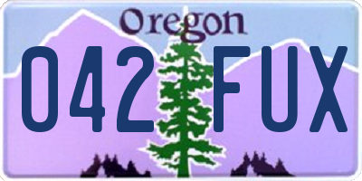 OR license plate 042FUX
