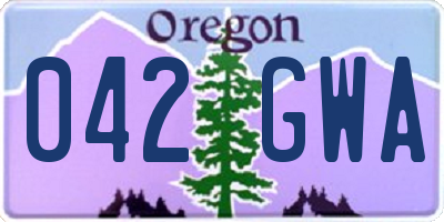 OR license plate 042GWA