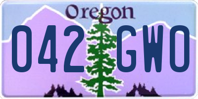 OR license plate 042GWO