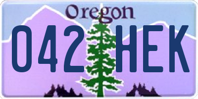 OR license plate 042HEK