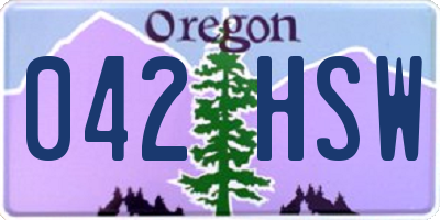 OR license plate 042HSW