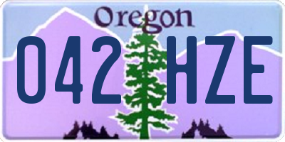 OR license plate 042HZE