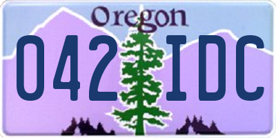 OR license plate 042IDC