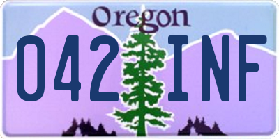 OR license plate 042INF