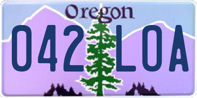 OR license plate 042LOA