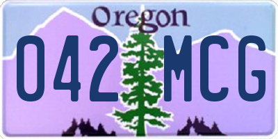OR license plate 042MCG