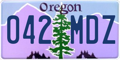 OR license plate 042MDZ