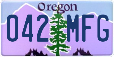 OR license plate 042MFG