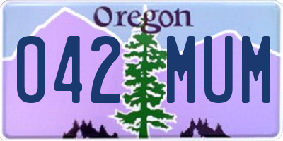OR license plate 042MUM