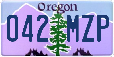 OR license plate 042MZP