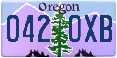 OR license plate 042OXB