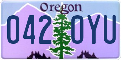 OR license plate 042OYU