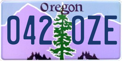 OR license plate 042OZE