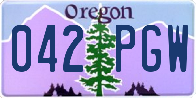 OR license plate 042PGW