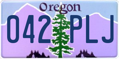 OR license plate 042PLJ
