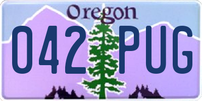 OR license plate 042PUG