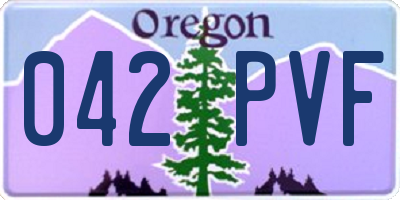 OR license plate 042PVF