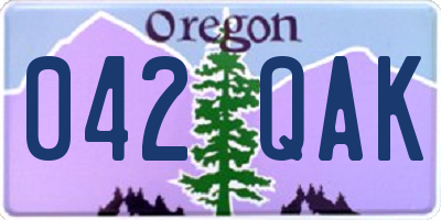 OR license plate 042QAK