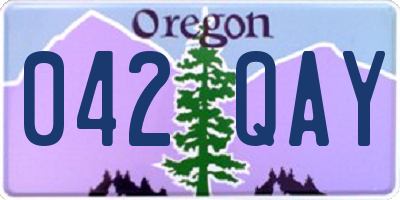 OR license plate 042QAY