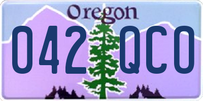 OR license plate 042QCO