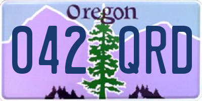 OR license plate 042QRD