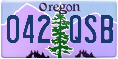 OR license plate 042QSB
