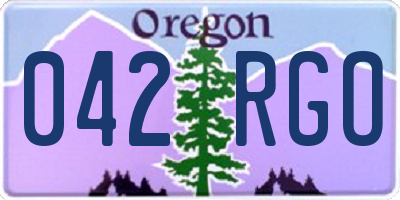 OR license plate 042RGO