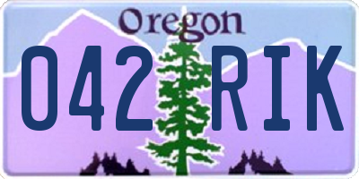 OR license plate 042RIK