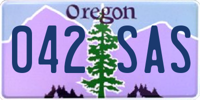 OR license plate 042SAS