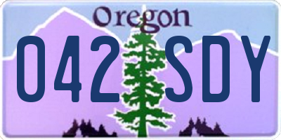 OR license plate 042SDY