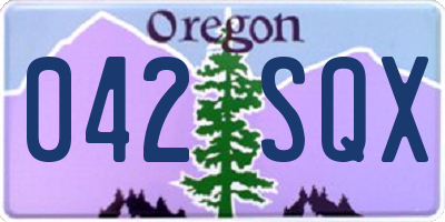 OR license plate 042SQX