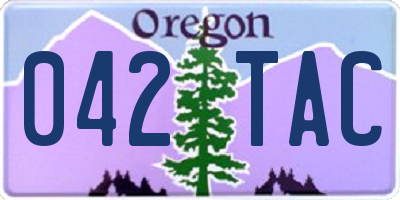OR license plate 042TAC