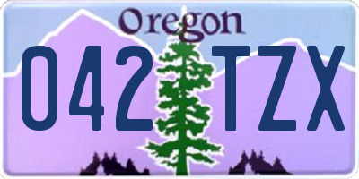 OR license plate 042TZX