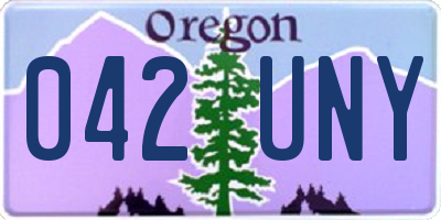 OR license plate 042UNY