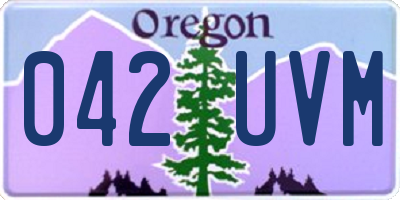 OR license plate 042UVM