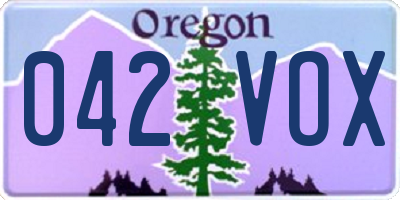 OR license plate 042VOX